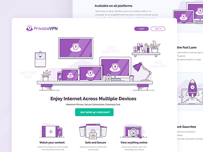 VPN Security device illustration landing page landing page private safe secure vpn workstation