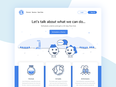 Lets talk Landing Page brand branding character chat chatting concept conversation iconography illustration landig page