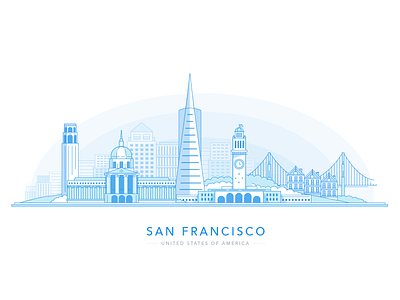 San Francisco Skyline bridge california cityscape clue san fran san francisco sf skyline