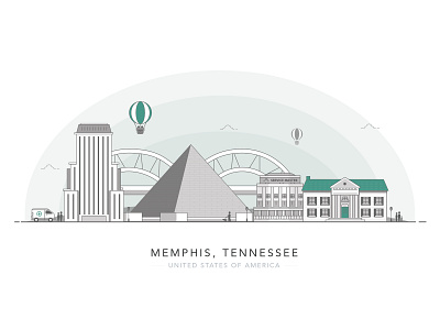 Memphis, Tennessee city graceland memphis pyramid skyline tennessee usa