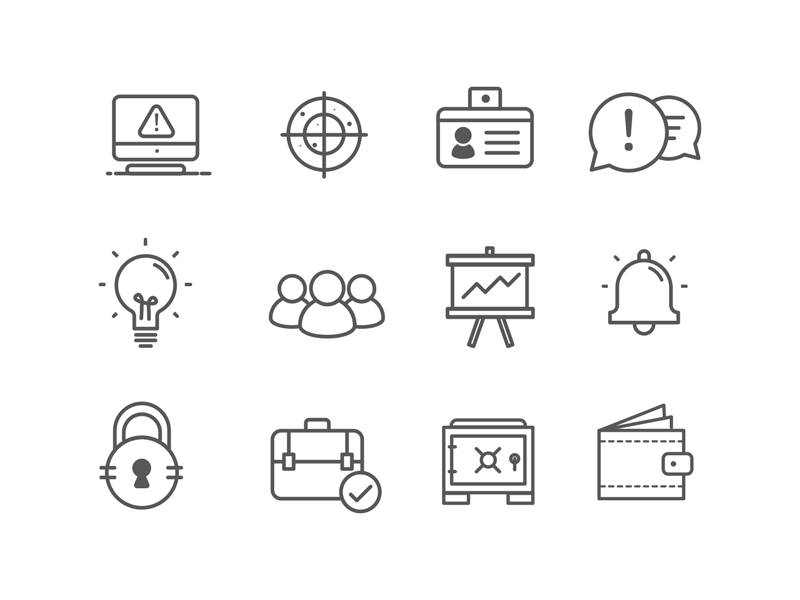 Icon Set alert bell graphic icons icons by alfredo icons design icons set profile safe security