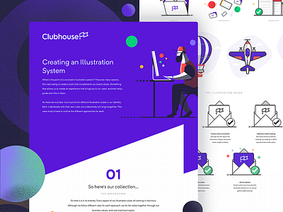 Clubhouse Illustration System building case study guidelines illustration illustration design illustrator system vector