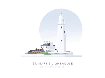 St. Marys Lighthouse, Whitley Bay, England building house house illustration lighthouse