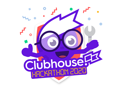 Clubhouse Hackathon 2020 badge clubhouse crest dot hack hack day hackathon sticker