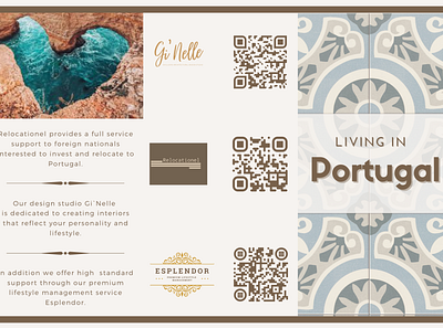 Living in Portugal 3 fold Brochure branding illustration logo