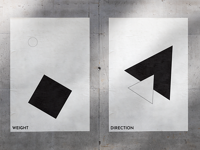 Poster Studies - Weight and Direction basic black white design geometric design graphic design minimalist poster poster design