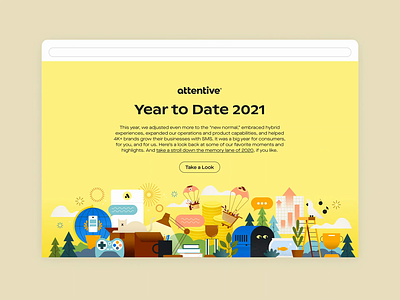 Attentive Year to Date 2021 Microsite 2021 branding design illustration microsite webflow year in review