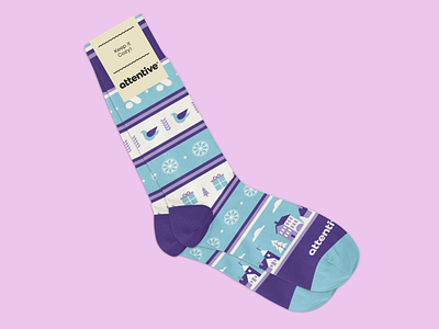 Attentive Holiday Socks branding design marketing socks swag
