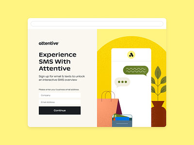 Attentive’s Sign-Up Units animation branding design illustration marketing platform sms