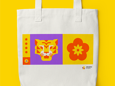 Amplify Year of the Tiger Swag branding design erg illustration lunar new year marketing sms swag tape tiger tote vector