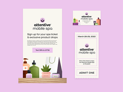 Attentive Mobile Spa Branding branding design event design illustration marketing mobile sms spa