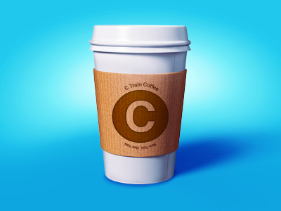 C Train Coffee blue coffee coffee cup icon nyc photoshop