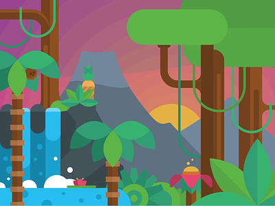 Jungle Debut! background debut dribbble jungle simple tropical water