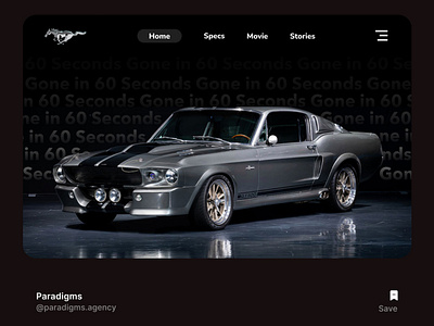 1971 Ford "Eleanor" Mustang car cars design ui uiux ux web design website design