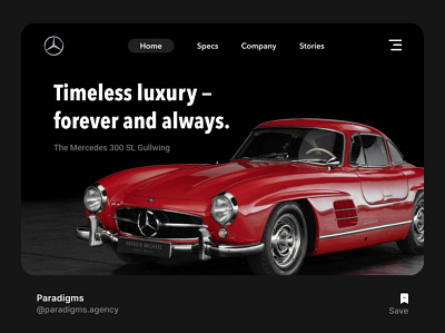 Mercedes-Benz 300SL "Gullwing" car cars design landing page ui uiux ux web design website website design