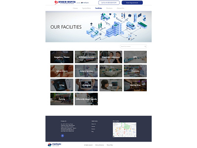 Hospital Website Mock - Web View - Facilities - Devagiri graphic design illustration ui