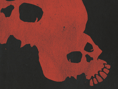 Illustration for a poster design black illustration skulls red texture