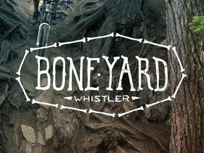 Boneyard Bike Trail illustration texture hand drawn typography bones