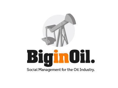 Big in Oil black illustration logo design orange