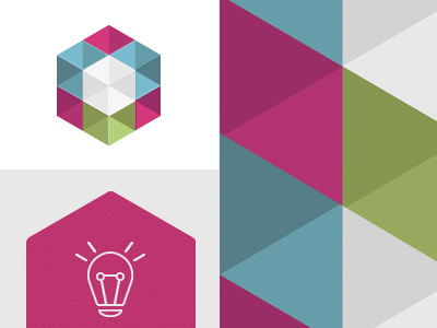 Branding Elements logo icon vibrant cube transparancy branding lightbulb