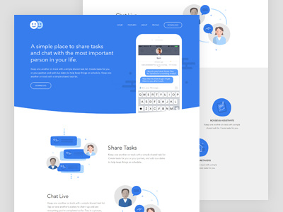 Landing page. app chat icons illustration landing page mobile sharing ui ux