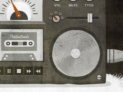 Hiphop producer site illustration stereo tape