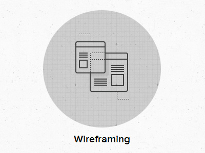 Wireframing grey grid iconography wireframe