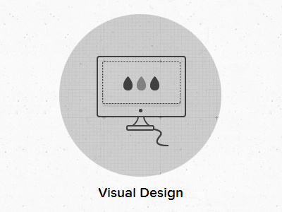 Visual Design grey grid iconography monitor