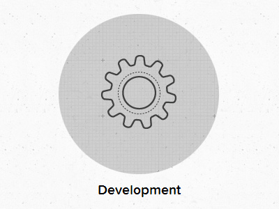 Development cog grey grid iconography