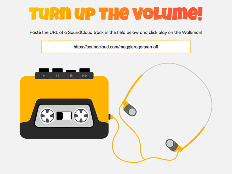 Walkman Soundcloud Player animation greensock gsap illustrator soundcloud svg vuejs