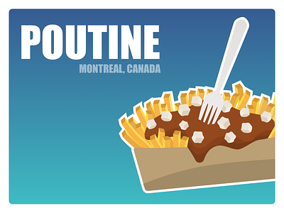Poutine canada cheese food fork french fries fries gravy illustraion montreal poutine quebec