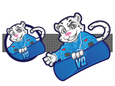 VQ character design leopard mascot design mobile app snow leopard