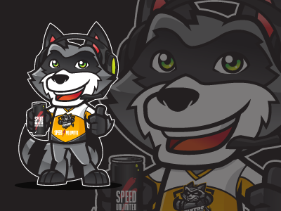 Takers E Sports character design e sports logo mascot design raccoon