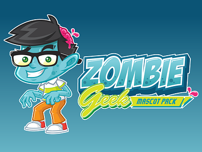 Zombie Geek character design fun geek mascot design mascot pack monster nerd zombie