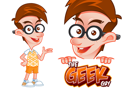 Geek Guy character design geek mascot mascot design