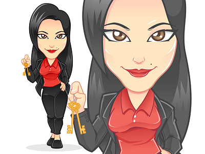 Realty Girl cartoon female house property real state web