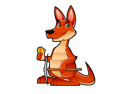 Miner Kangaroo animals australia bitcoin character design crypto currency kangaroo mascot design mining