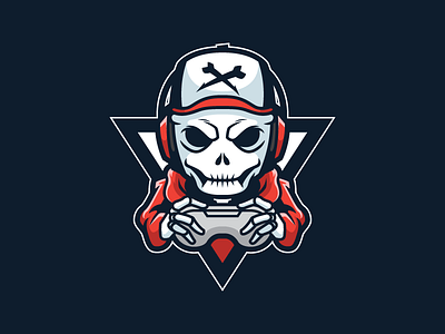 Pro Gamer awesome cool creepy gamer gaming mascot reaper skull