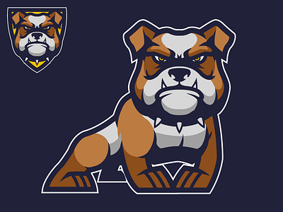 Bulldog2 agressive bulldog character design dog e sports mascot design sports