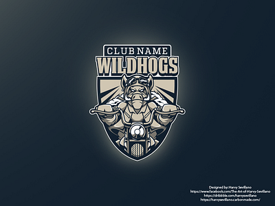 Hogs biker biker club character design hog hogs mascot design