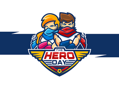 The Hero Day cartoons character design funday mascot ninja obstacle course sports logo design