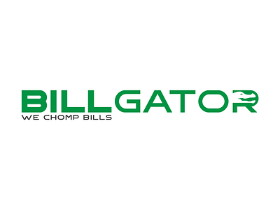 Billgator alligator green minimal simple text logo