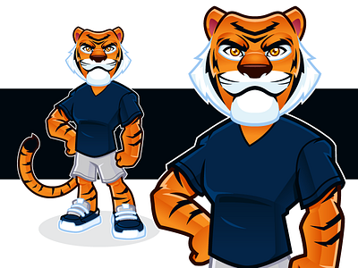 Athletic Tiger animal mascot athletic tiger cartoon tiger character design mascot design tiger tiger mascot