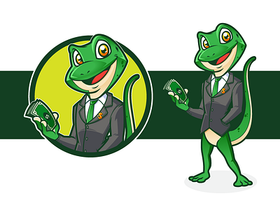 Gecko cartoon character design mascot mascot design