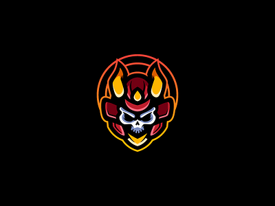 Dead Samurai death japanese mascot logo red samurai skull sports logo warrior