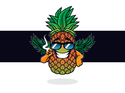 Hi Flyers cartoon character design cool fun hipster mascot mascot design pineapple mascot smoke surfing