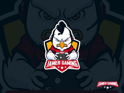 Jamer Gaming characterdesign chickendinner chickenmascot esportslogo gamer mascotdesign mascotlogo mobilegaming pubg rulesofsurvival