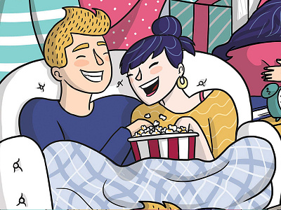 Linea Illustration 2 2d brazil couple cuddle cute fcg illustration linea london love relationship studio
