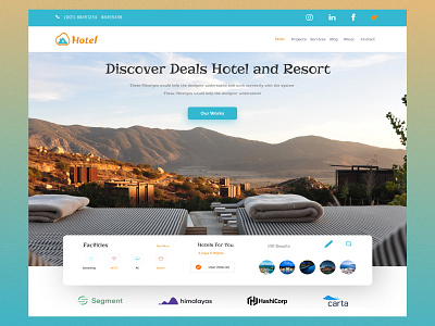 🔥 Hero Section - Hotel & Resort Web 🔥 color figma hero section ui design uiux webdesign website