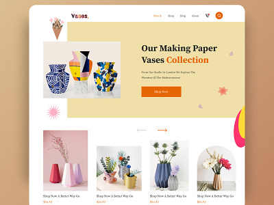 🔥 Hero Section - Paper Vases Web 🔥 color figma image ui ui design website
